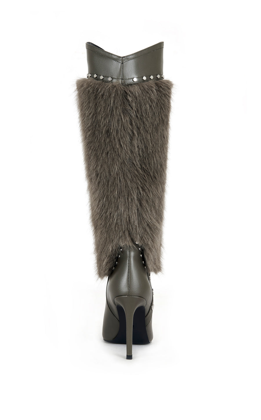 ALISETTE-OLIVE FAUX FUR STILETTO BOOT