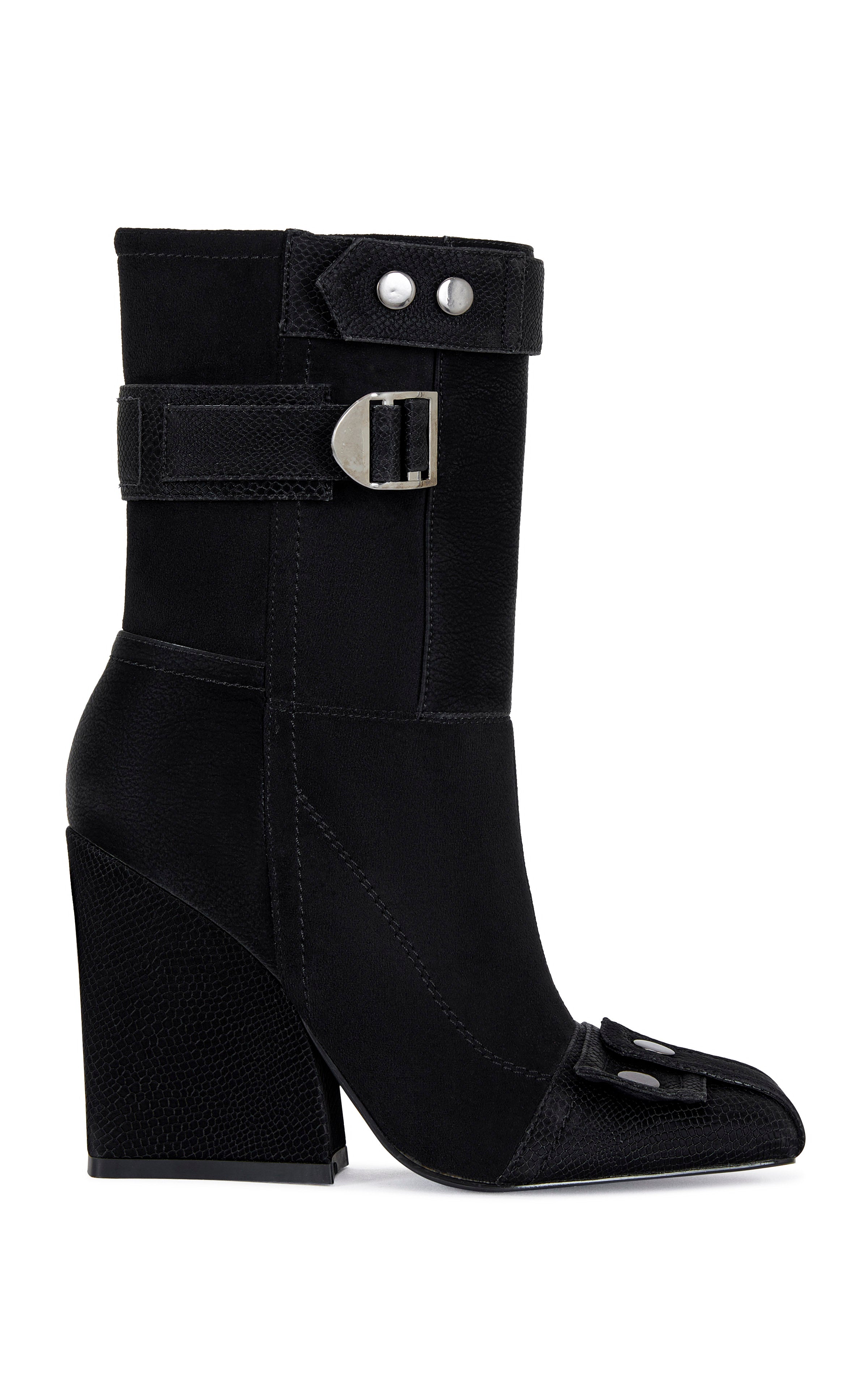 ALLONA-BLACK HEELED BOOTIE