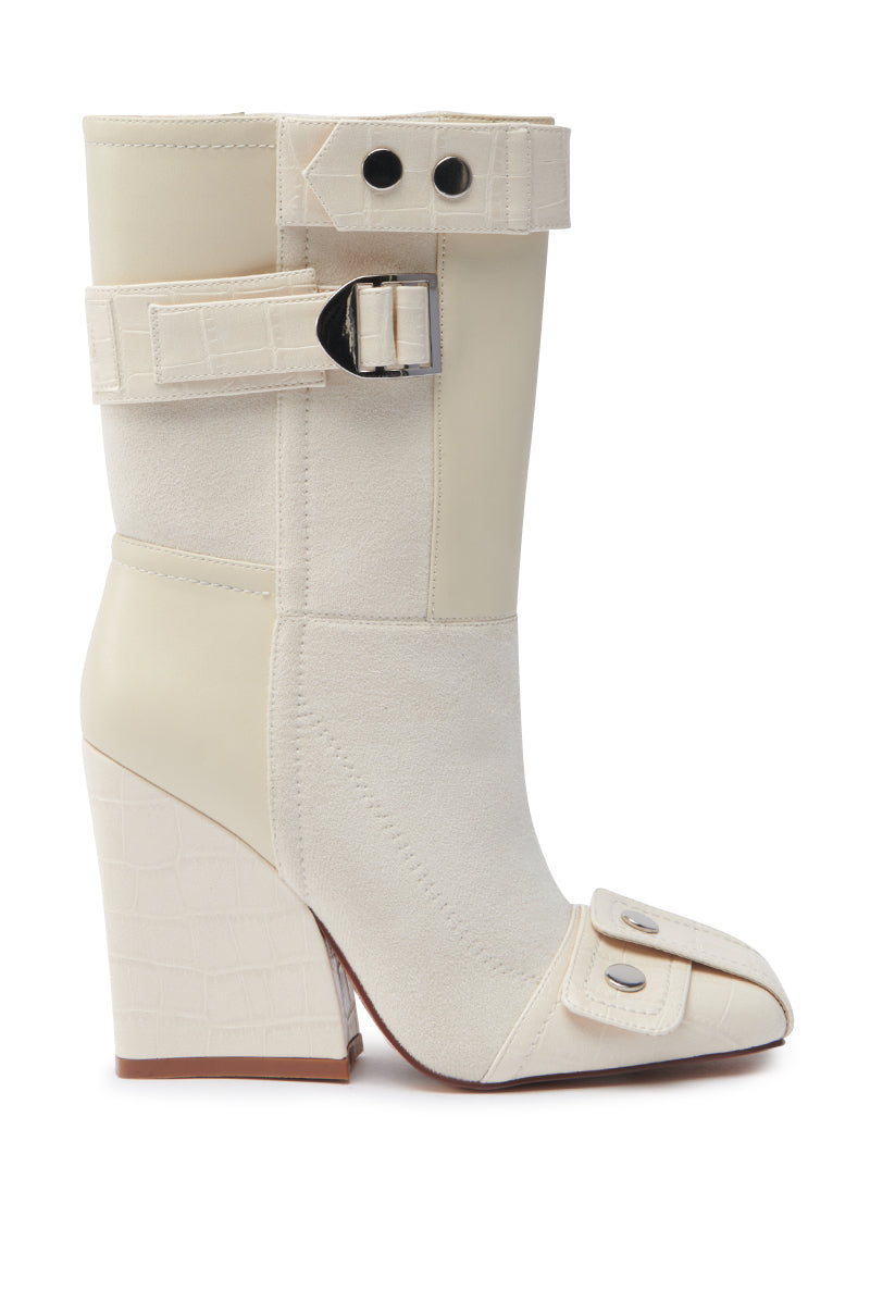 ALLONA-BONE BLOCK HEELED BOOTIE