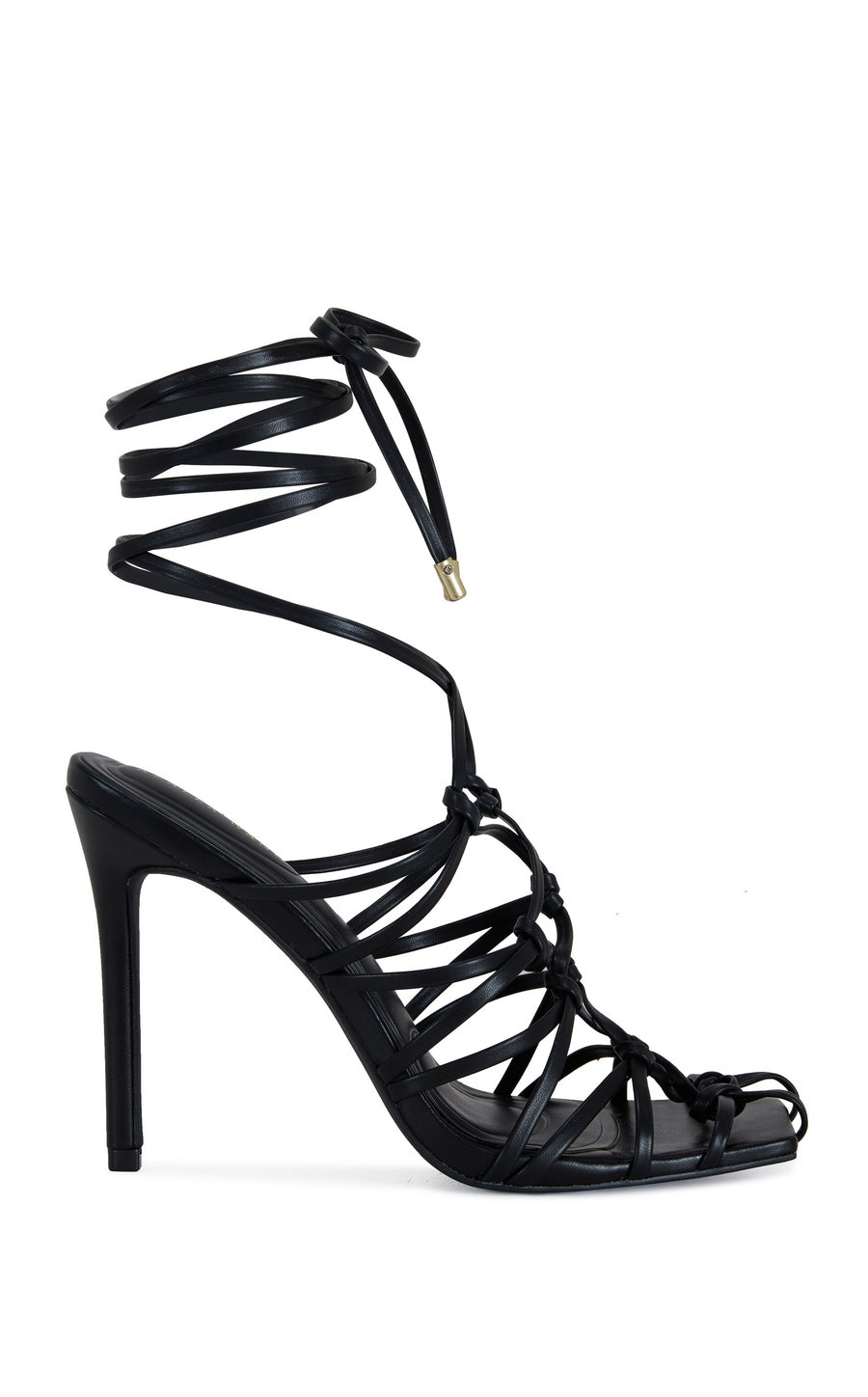 AMENRA-BLACK ROPE HEELED SANDAL