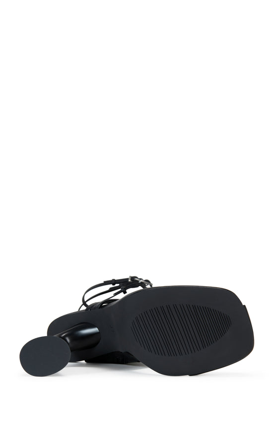 レディブラックレザーウルフヴィラン　マリームーン ANDRIUS-BLACK CHUCKY SANDAL | AZALEA WANG