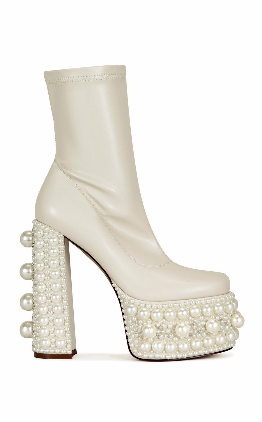 ANTARIS-BEIGE PEARL PLATFORM BOOTIE