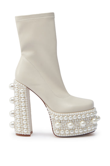 ANTARIS-BEIGE PEARL PLATFORM BOOTIE