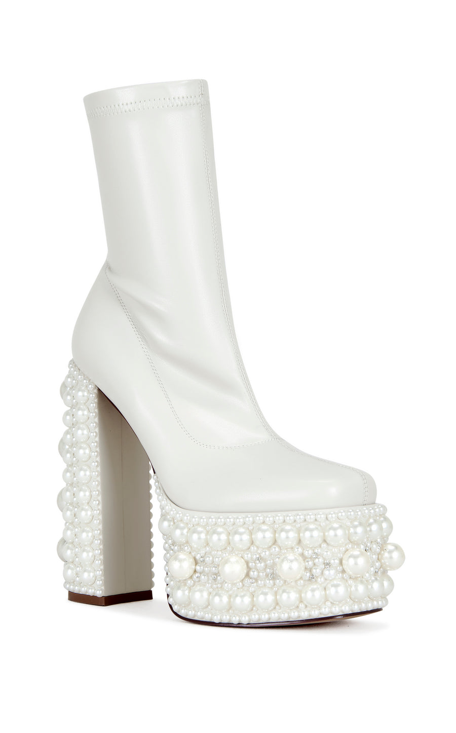 ANTARIS-BEIGE PEARL PLATFORM BOOTIE