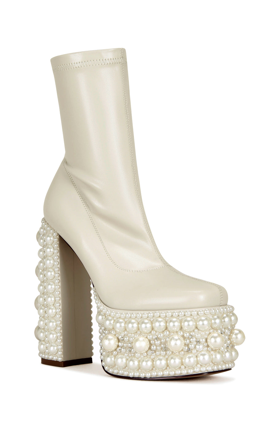ANTARIS-BEIGE PEARL PLATFORM BOOTIE