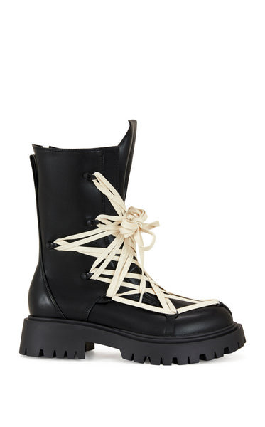 U*迎様 09AW UNDERCOVER belt knit boots arc ARJUN LACE-UP COMBAT BOOTIE | AZALEA WANG