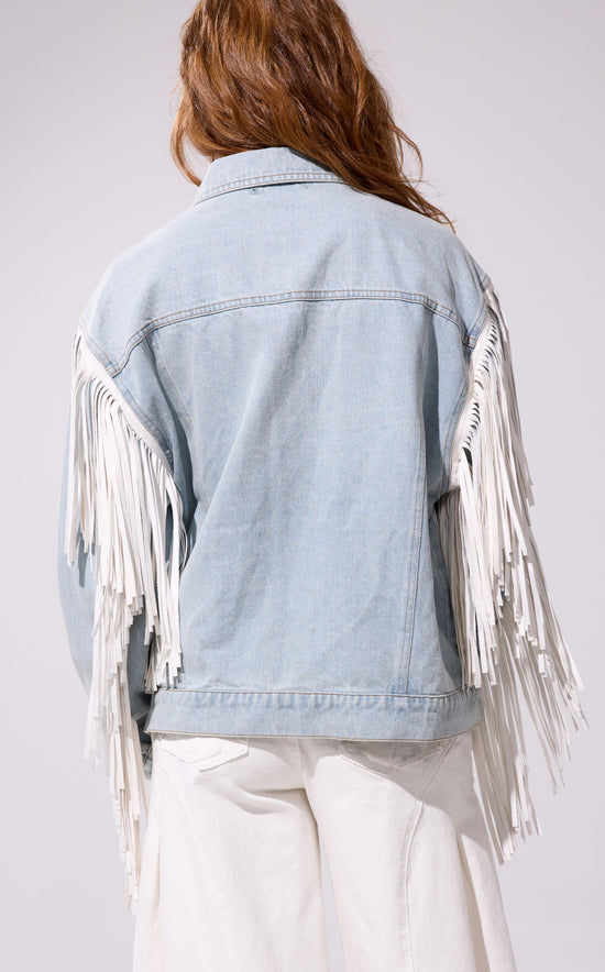 ARLA-DENIM FRINGE JACKET