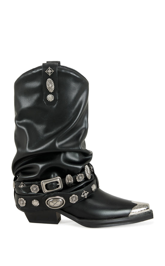 ASHRAF-BLACK WESTERN BOOTIE