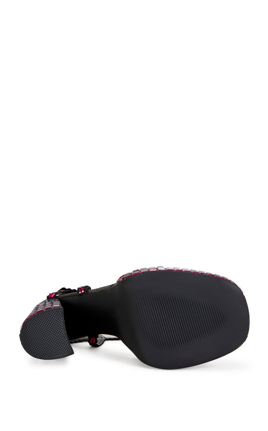 BIRCHSEQUIN-BLACK PLATFORM SANDAL | AZALEA WANG