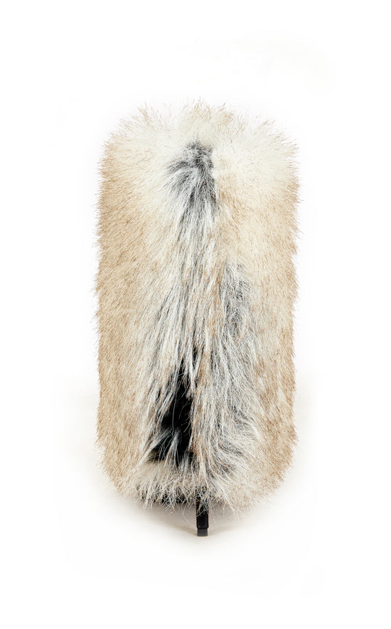 ASTRALI-BLACK FAUX FUR STILETTO BOOTIE