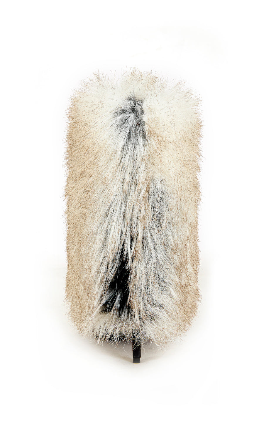 ASTRALI-BLACK FAUX FUR STILETTO BOOTIE