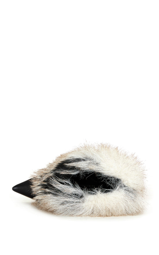 ASTRALI-BLACK FAUX FUR STILETTO BOOTIE
