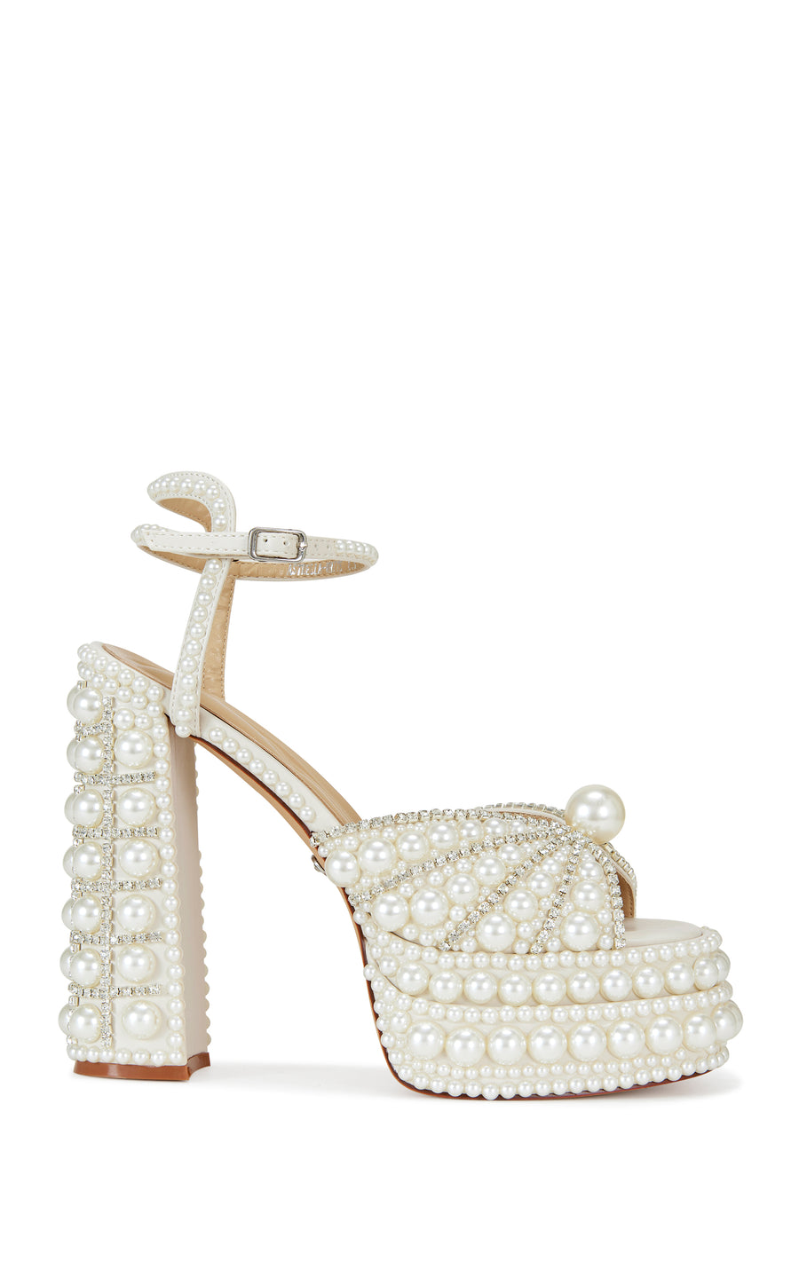 ASTRELLA-WHITE PLATFORM HEELED SANDAL