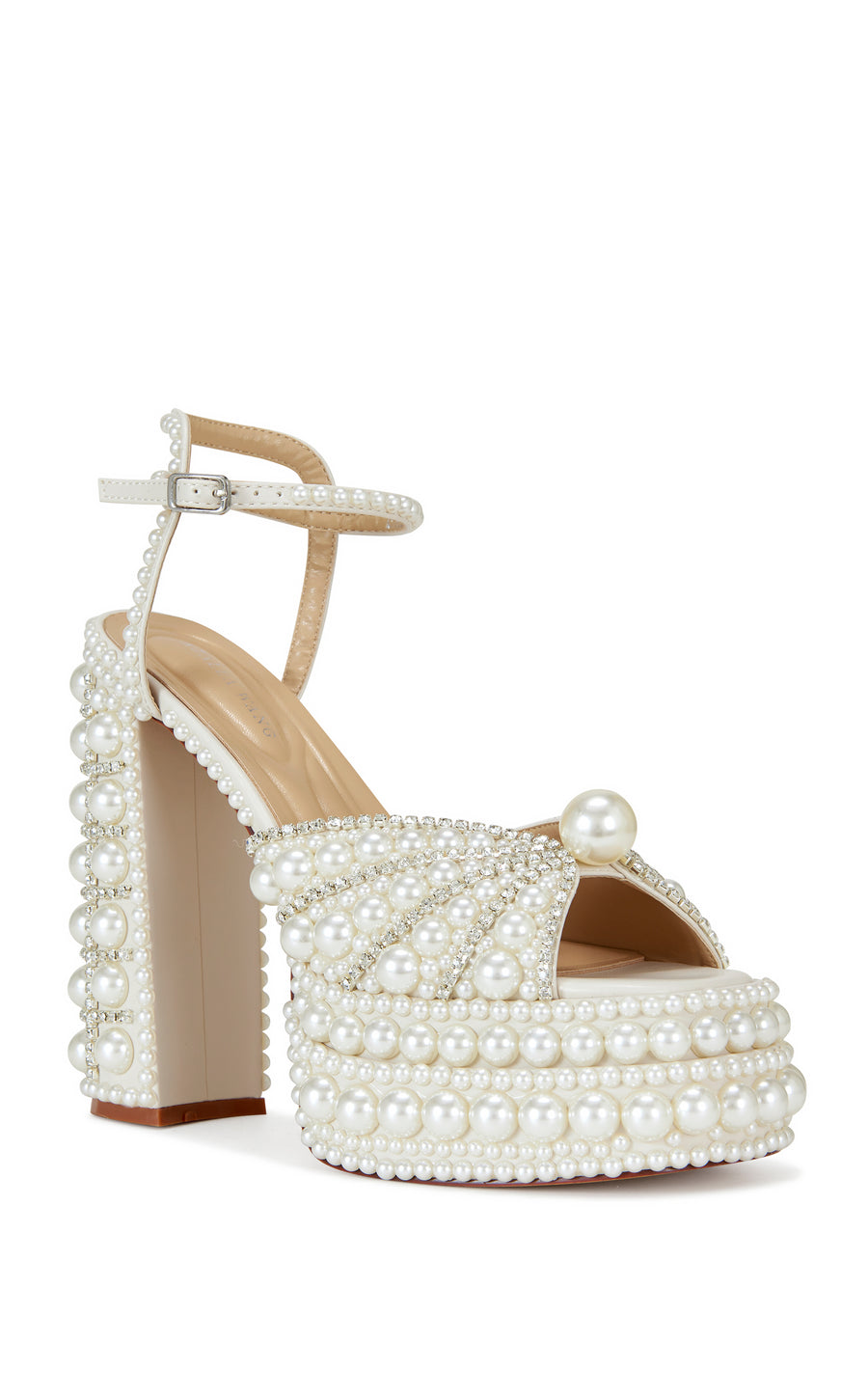 ASTRELLA-WHITE PLATFORM HEELED SANDAL