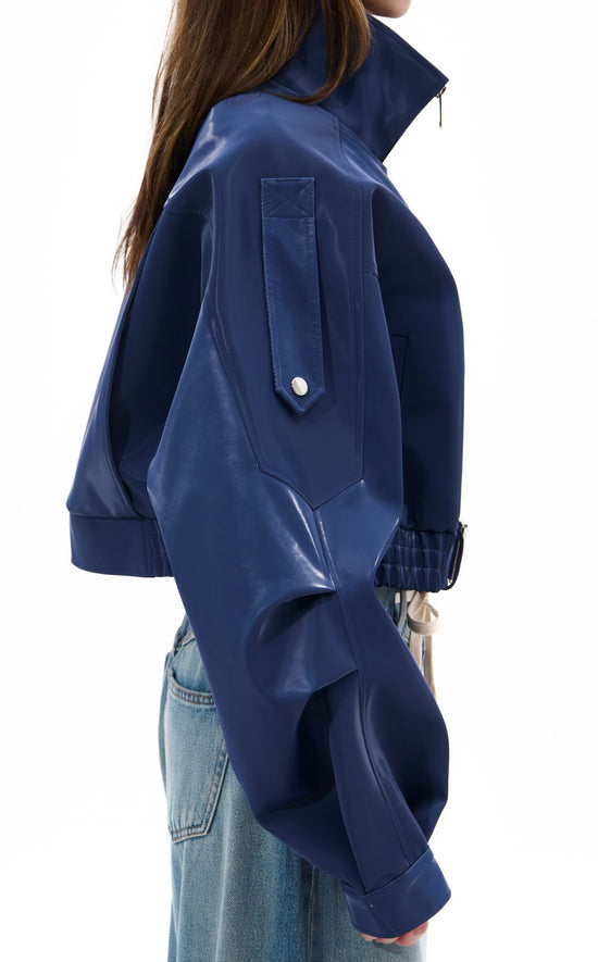 BABZ-BLUE MOTO JACKET | AZALEA WANG