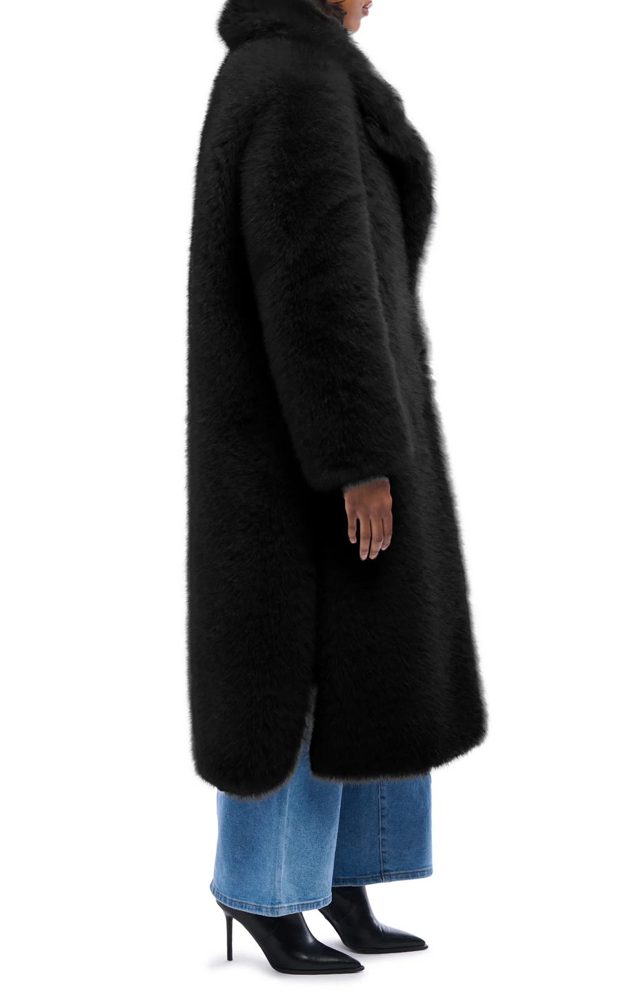 BCARDI-BLACK FAUX FUR JACKET