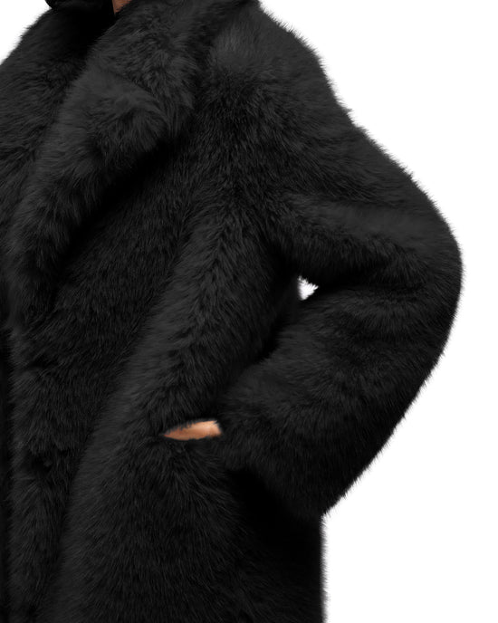 BCARDI-BLACK FAUX FUR JACKET | AZALEA WANG