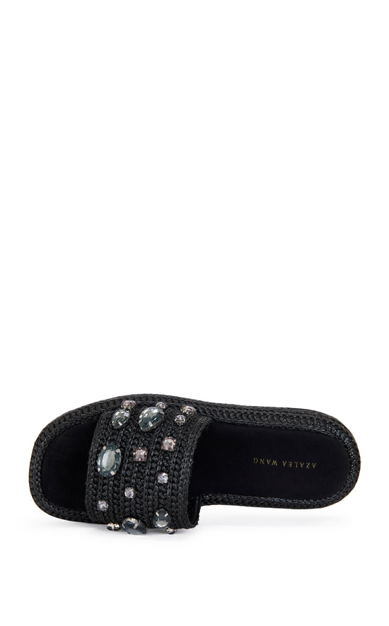 BASTE-BLACK FLATFORM SANDAL