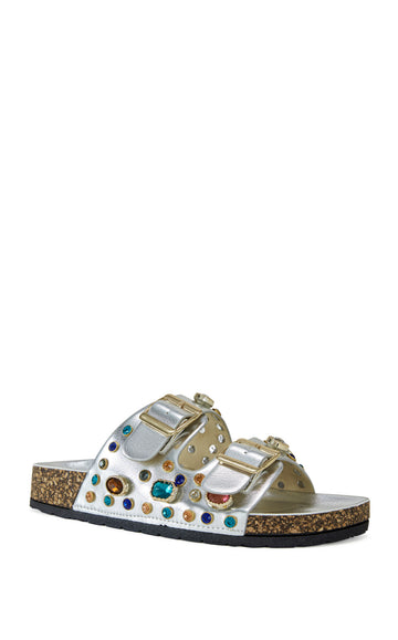 BAYLEAVES-SILVER FLAT SANDAL