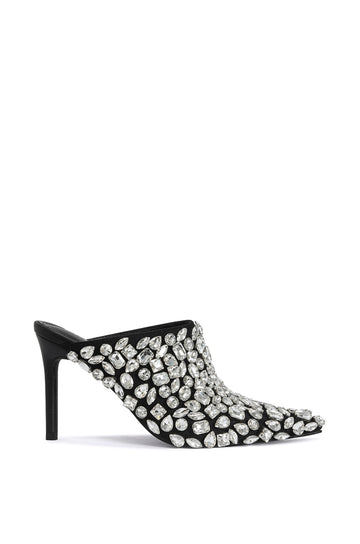 BELLADONA-BLACK RHINESTONE STILETTO MULE