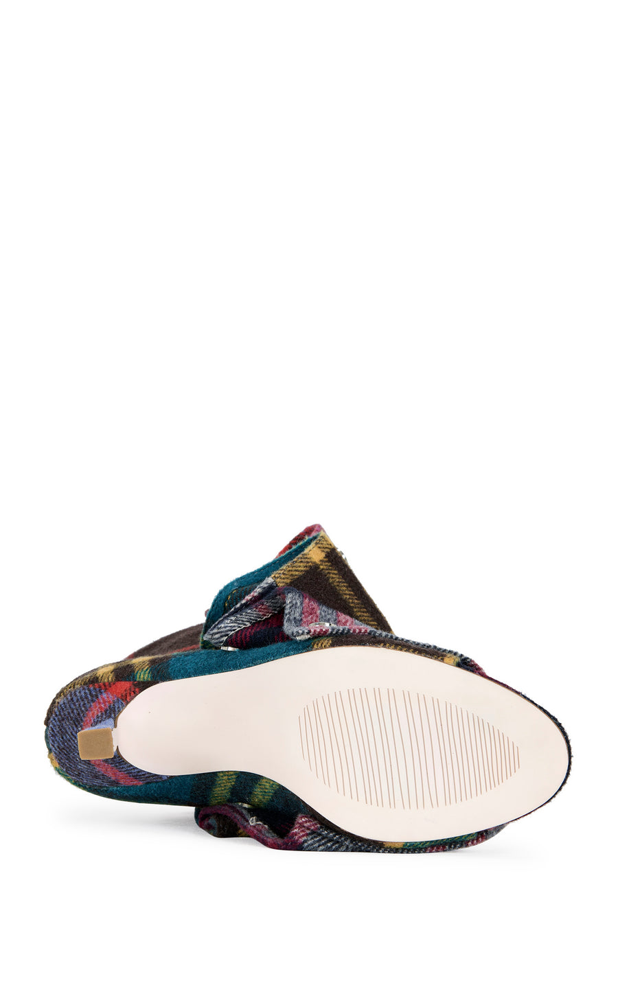 BIRDSONG-PLAIDMULTI PEEP TOE STILETTO BOOTIE