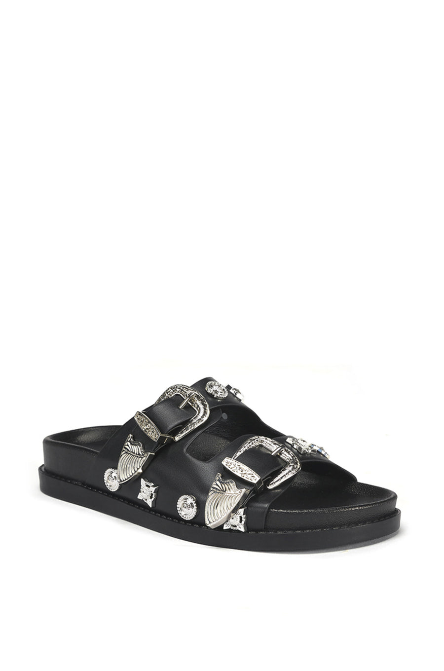 BOCARATON-BLACK STUDDED SANDAL