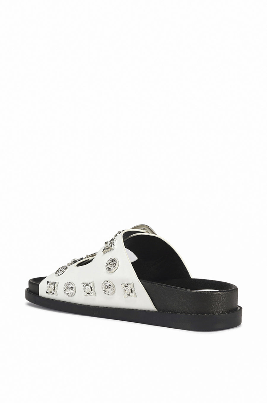 BOCARATON-WHITE STUDDED SANDAL