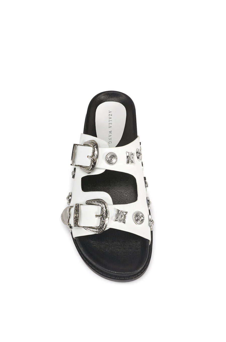 BOCARATON-WHITE STUDDED SANDAL