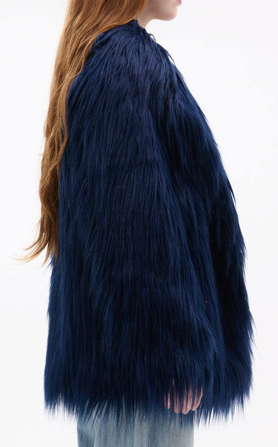 BRECKENRIDGE-BLUE FAUX FUR JACKET | AZALEA WANG