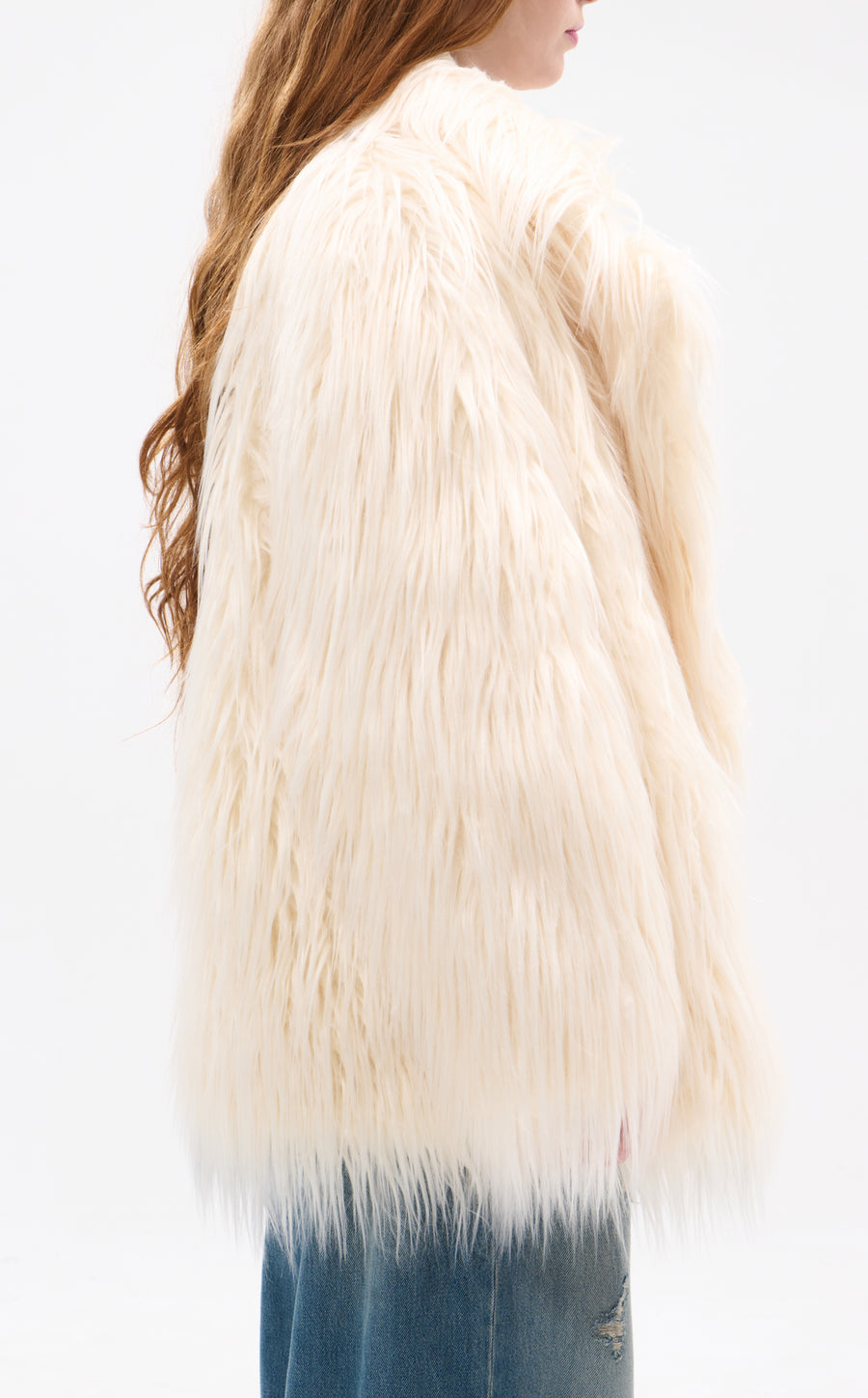 CHAQUETA DE PIEL SINTÉTICA CREMA BRECKENRIDGE