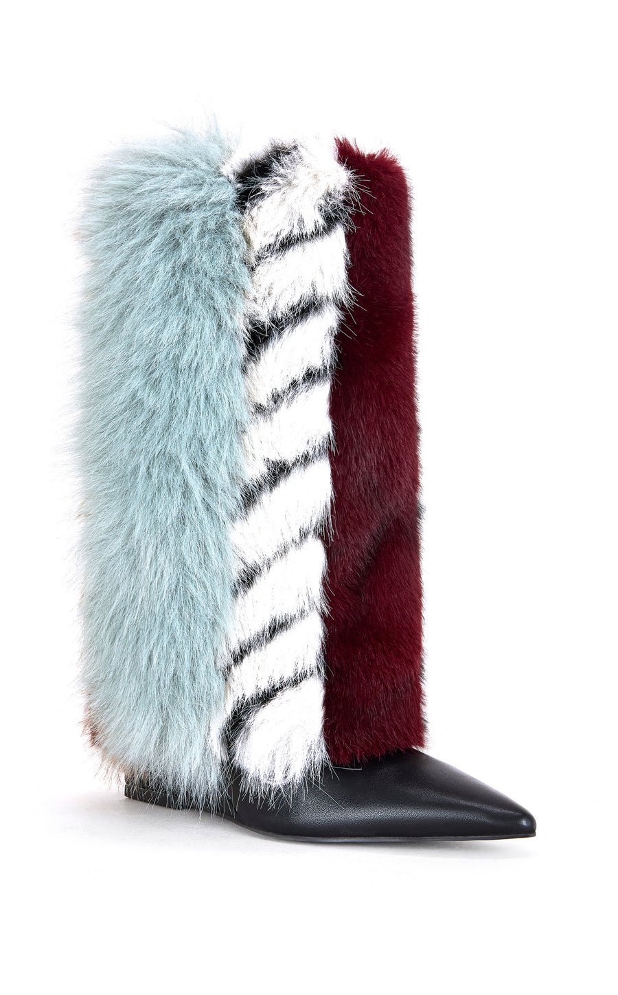 BRIASH-BLUEMULTI FAUX FUR WEDGE BOOTIE