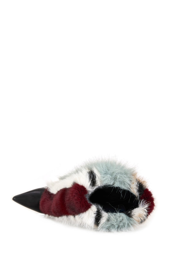 BRIASH-BLUEMULTI FAUX FUR WEDGE BOOTIE