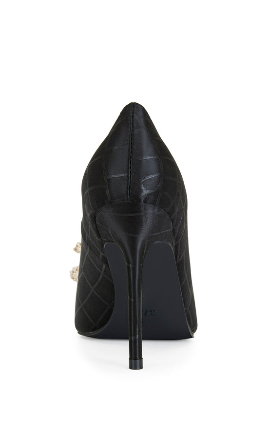 CARMENZA-BLACK FLORAL STILETTO PUMP