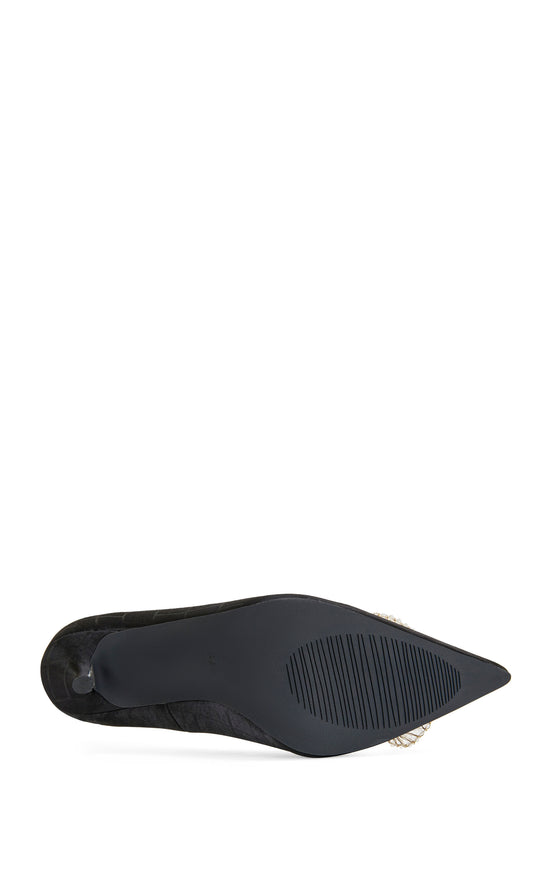 CARMENZA-BLACK FLORAL STILETTO PUMP