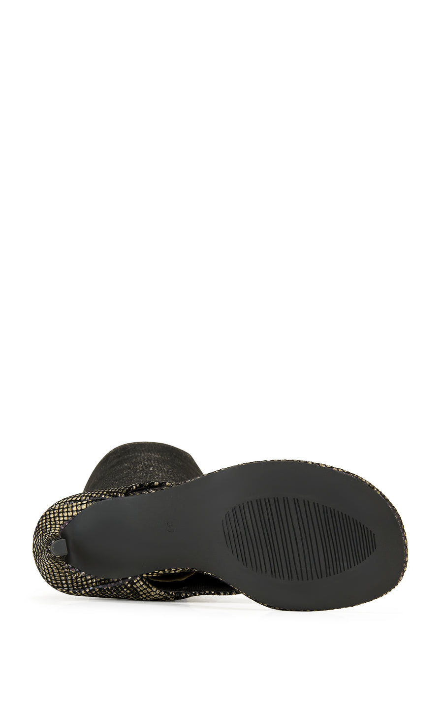 Snake print statement heels with an open toe and a crystal embellished leopard print shaft