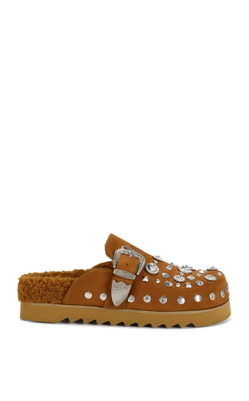 CHATTER-BROWN SHERPA LINED CLOG