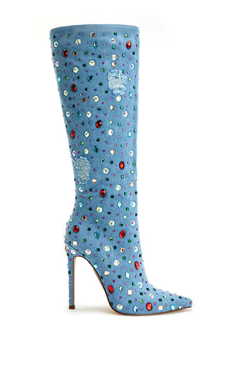 CHILI-DENIM STILETTO BOOT