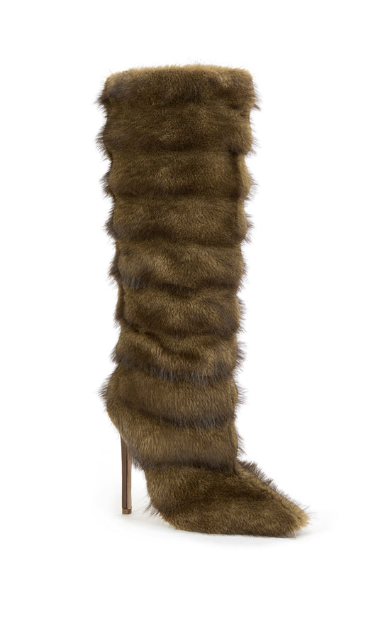 CONRAD-BROWN FAUX FUR STILETTO BOOT