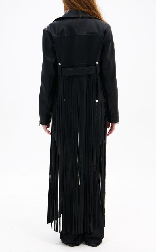 COOP-BLACK FRINGE MOTO JACKET | AZALEA WANG