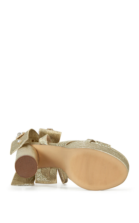 CRAWLEY-GOLD PLATFORM HEELED SANDAL
