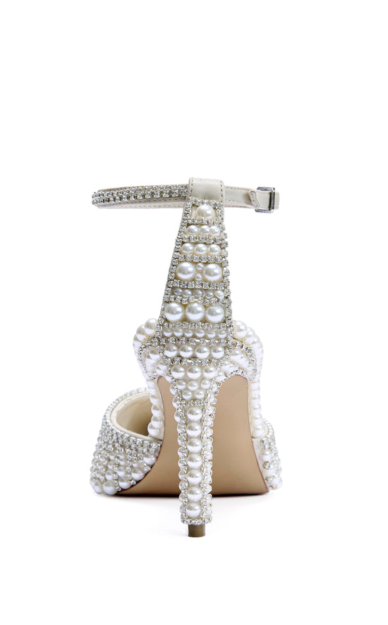 DAVINA-IVORY PEARL STILETTO PUMP