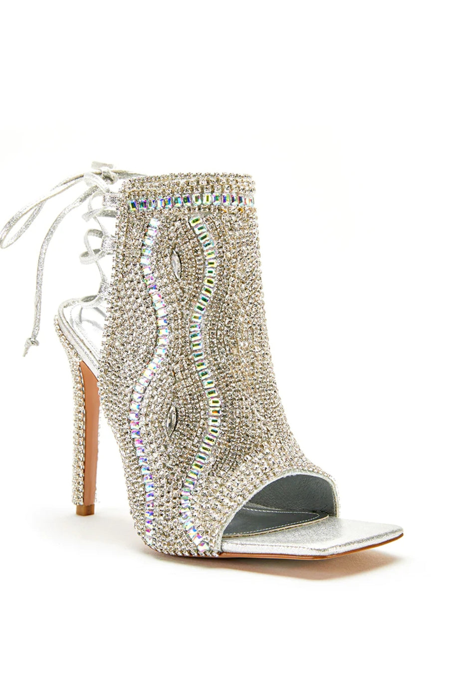 DELANIE-SILVER STILETTO BOOTIE