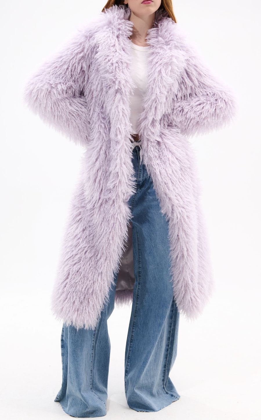 DELFINA-LILAC FAUX FUR OUTERWEAR