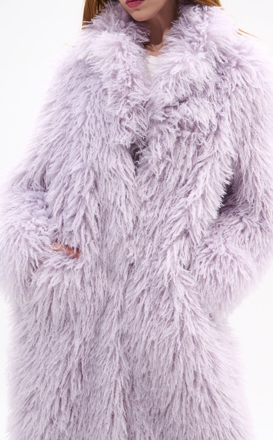 DELFINA-LILAC FAUX FUR OUTERWEAR
