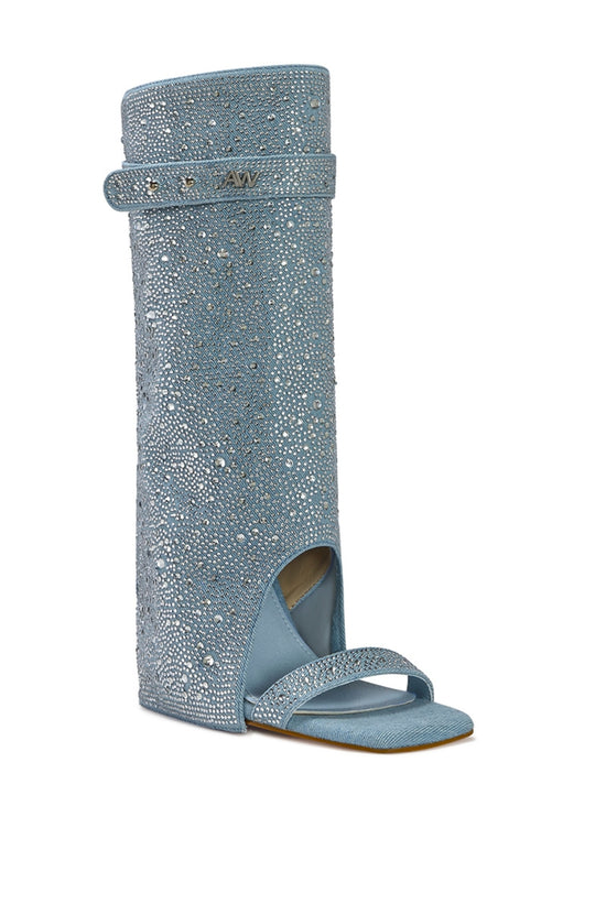 DESARAY-DENIM CUFFED WEDGE SANDAL