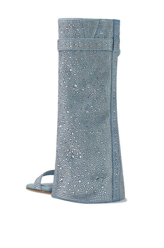 DESARAY-DENIM CUFFED WEDGE SANDAL