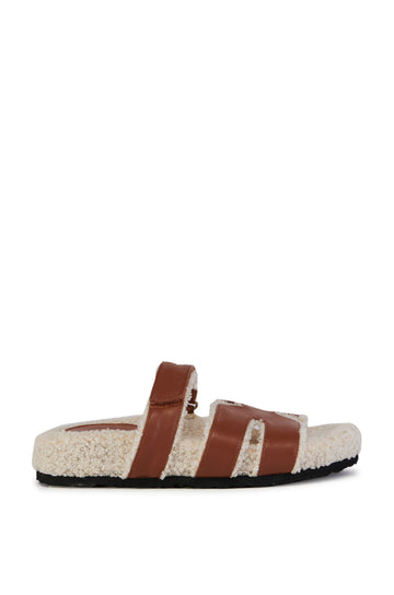 DOVEY-TAN COZY FLAT SLIPPER