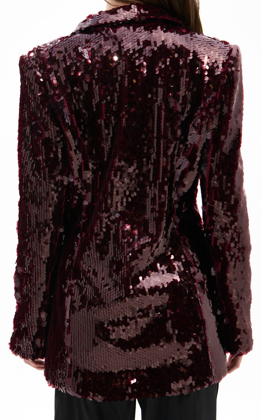 DUBAI-BURGUNDY SEQUIN BLAZER