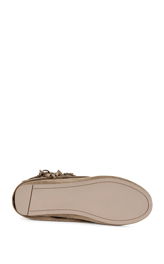 EDMUND-BROWN FLAT MOCCASIN BOOT