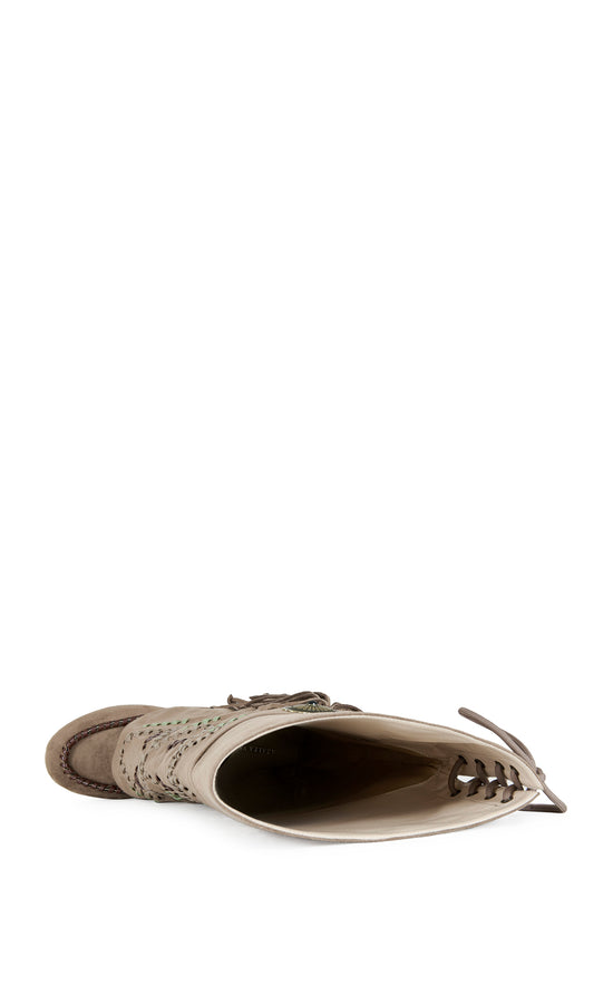 EDMUND-BROWN FLAT MOCCASIN BOOT